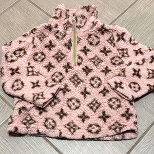Kids Pink and Brown Fleece Jacket